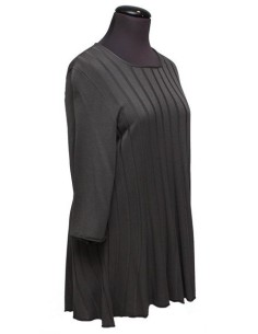 Maglia girocollo a trapezio tortora 2