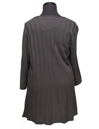 Maglia girocollo a trapezio tortora