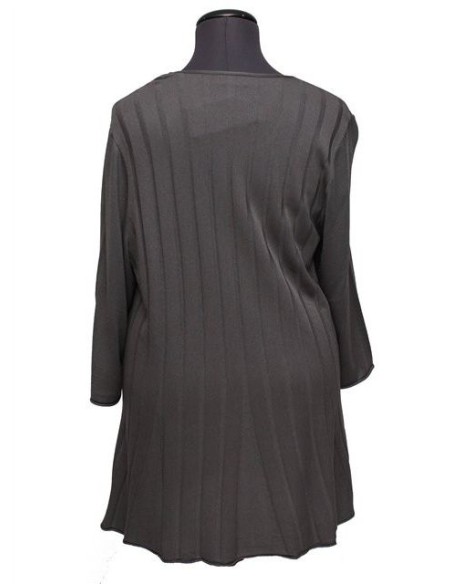 Maglia girocollo a trapezio tortora