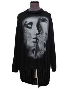 Maglia collo alto fantasia invernale
