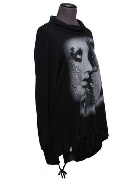 Maglia collo alto fantasia invernale