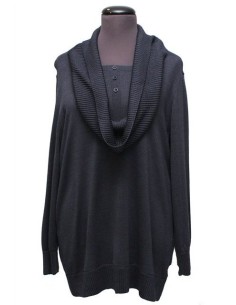 Maglia collo a ciambella cotone invernale blu'avio