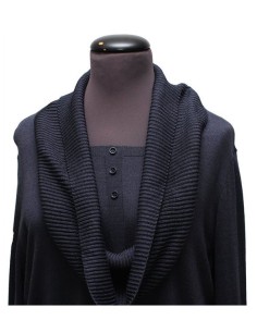 Maglia collo a ciambella cotone invernale blu'avio 2
