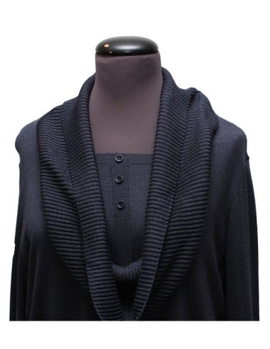 Maglia collo a ciambella cotone invernale blu'avio