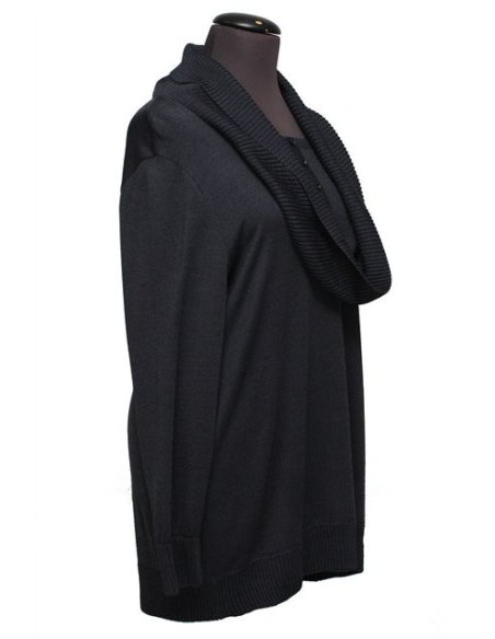 Maglia collo a ciambella cotone invernale blu'avio