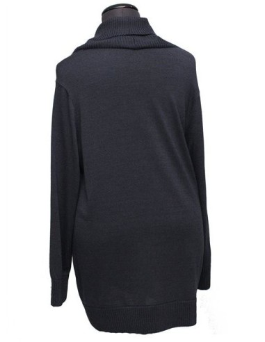 Maglia collo a ciambella cotone invernale blu'avio