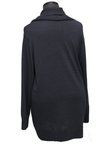 Maglia collo a ciambella cotone invernale blu'avio