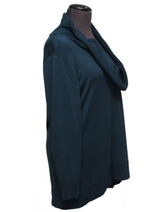 Maglia collo a ciambella cotone invernale verde petrolio 2