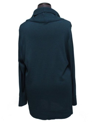 Maglia collo a ciambella cotone invernale verde petrolio