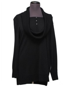 Maglia collo a ciambella cotone invernale nero