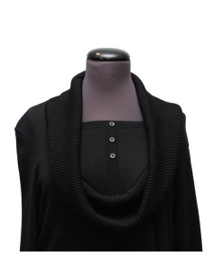 Maglia collo a ciambella cotone invernale nero 2