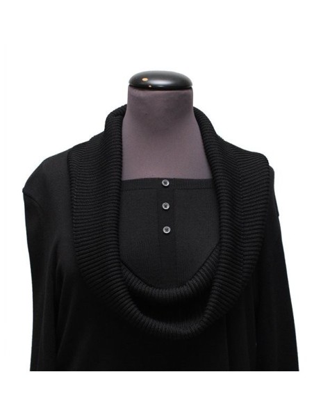 Maglia collo a ciambella cotone invernale nero