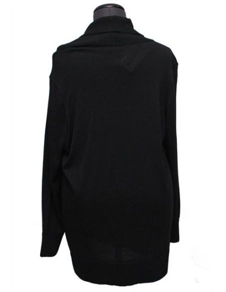 Maglia collo a ciambella cotone invernale nero