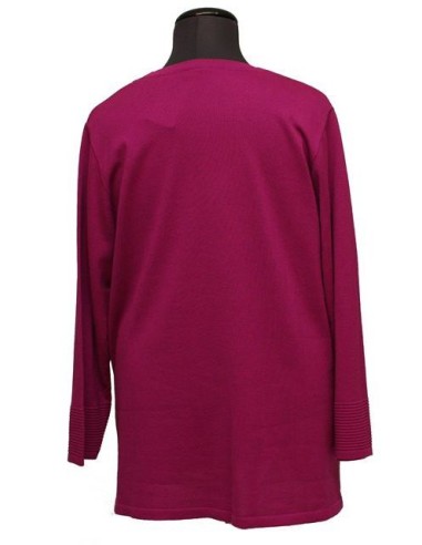 Maglia collo V cotone invernale fuxia