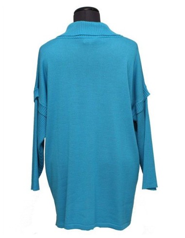Maglia collo alto turchese con bottone invernale taglia 50 tedesca = 56 italiana Maglia collo alto turchese con bottone invernale taglia 50 tedesca = 56 italiana