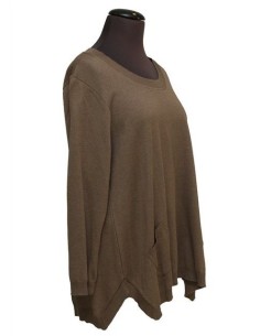 Maglia  girocollo tortora 2