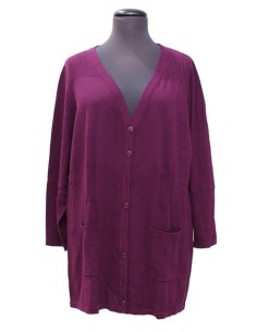 Cardigan viola in  viscosa invernale biggi M