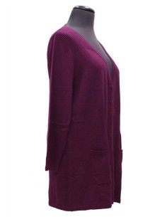 Cardigan viola in  viscosa invernale biggi M 2