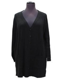 Cardigan nero con tasche  viscosa invernale