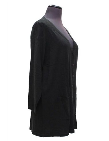 Cardigan nero con tasche  viscosa invernale