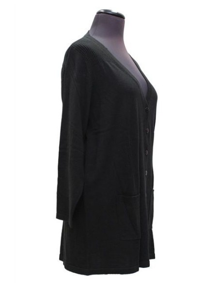 Cardigan nero con tasche  viscosa invernale