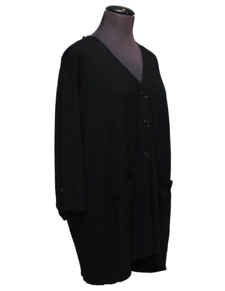 Cardigan nero viscosa invernale
