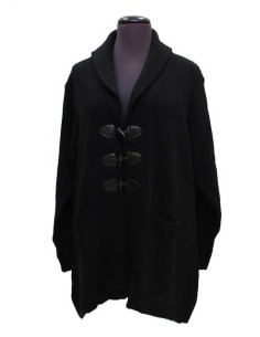 Cardigan lana grigio scuro con alamari