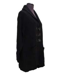 Cardigan lana grigio scuro con alamari 2
