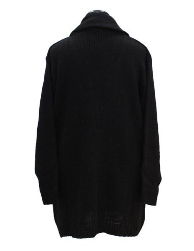 Cardigan lana grigio scuro con alamari Cardigan lana grigio scuro con alamari