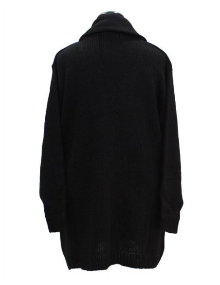 Cardigan lana grigio scuro con alamari