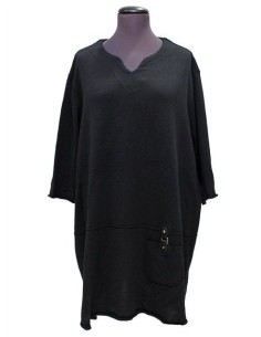 Maglia abito nero in cotone invernale