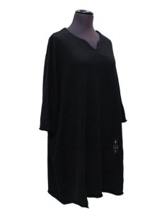 Maglia abito nero in cotone invernale 2