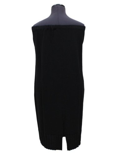 Gonna in maglia di lana nera dritta