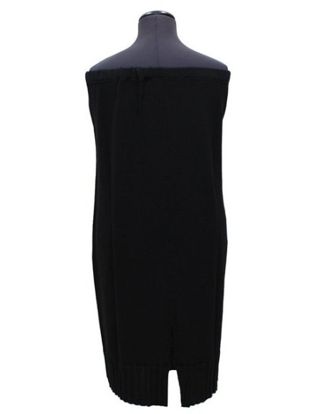 Gonna in maglia di lana nera dritta