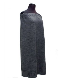 Gonna in maglia di lana grigia dritta 2