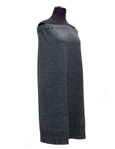 Gonna in maglia di lana grigia dritta