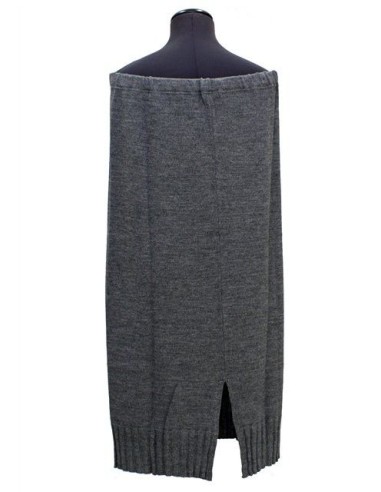 Gonna in maglia di lana grigia dritta