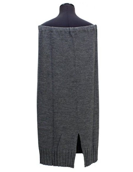 Gonna in maglia di lana grigia dritta