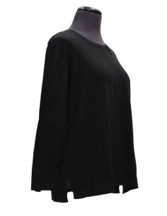 Maglia girocollo invernale nera in viscosa 2