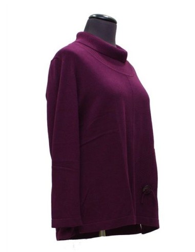 Maglia collo alto viola invernale