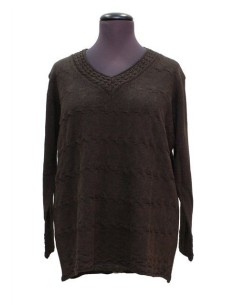 Maglia lana V marron