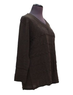 Maglia lana V marron 2