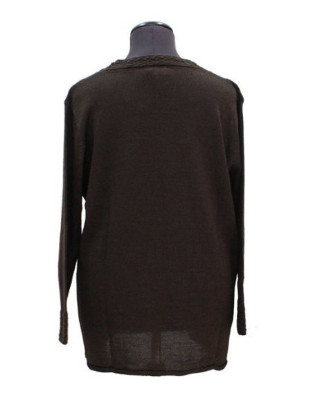 Maglia lana V marron