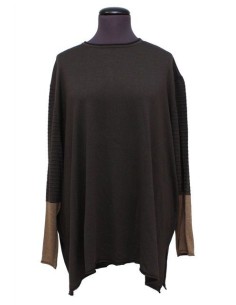 Maglia bicolore marron beige