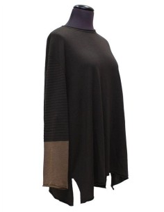 Maglia bicolore marron beige 2