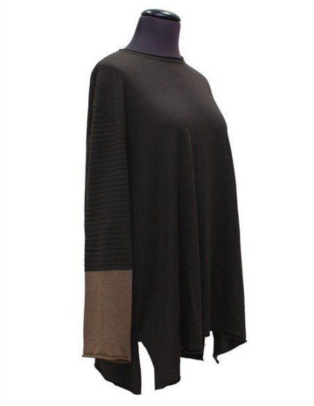 Maglia bicolore marron beige