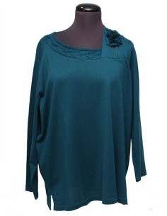 Maglia cotone invernale verde petrolio