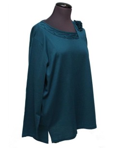 Maglia cotone invernale verde petrolio 2