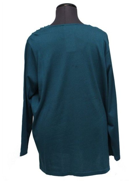 Maglia cotone invernale verde petrolio