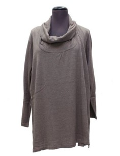 Maglia collo a ciambella tortora